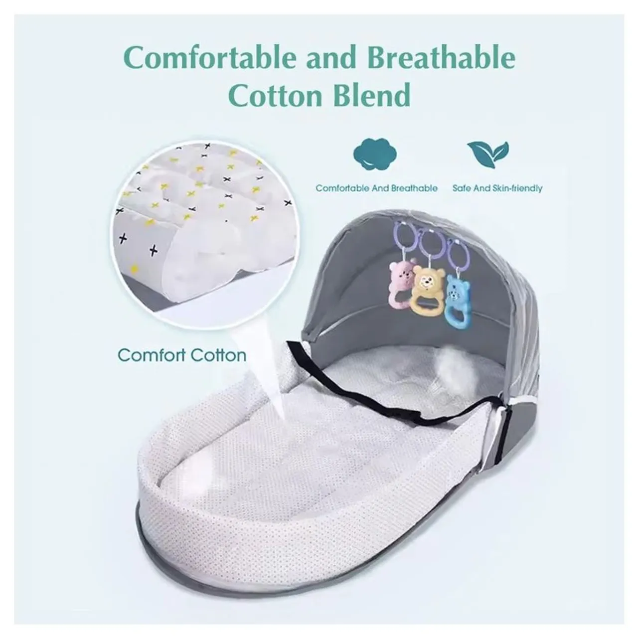 Bumble & Bird Foldable Baby Nest with Mosquito Net — Photograph 2 of 11