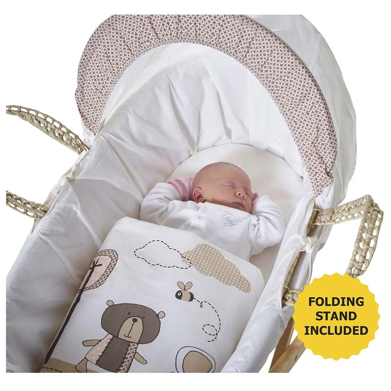 Kinder Valley Tiny Ted Moses Basket with Stand — الصورة 2 من 9
