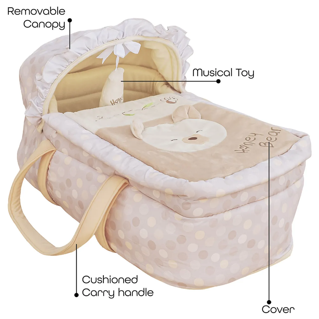 Moon Honey Bear Carrycot / Portable Baby Bassinet (0+) — Photograph 3 of 5