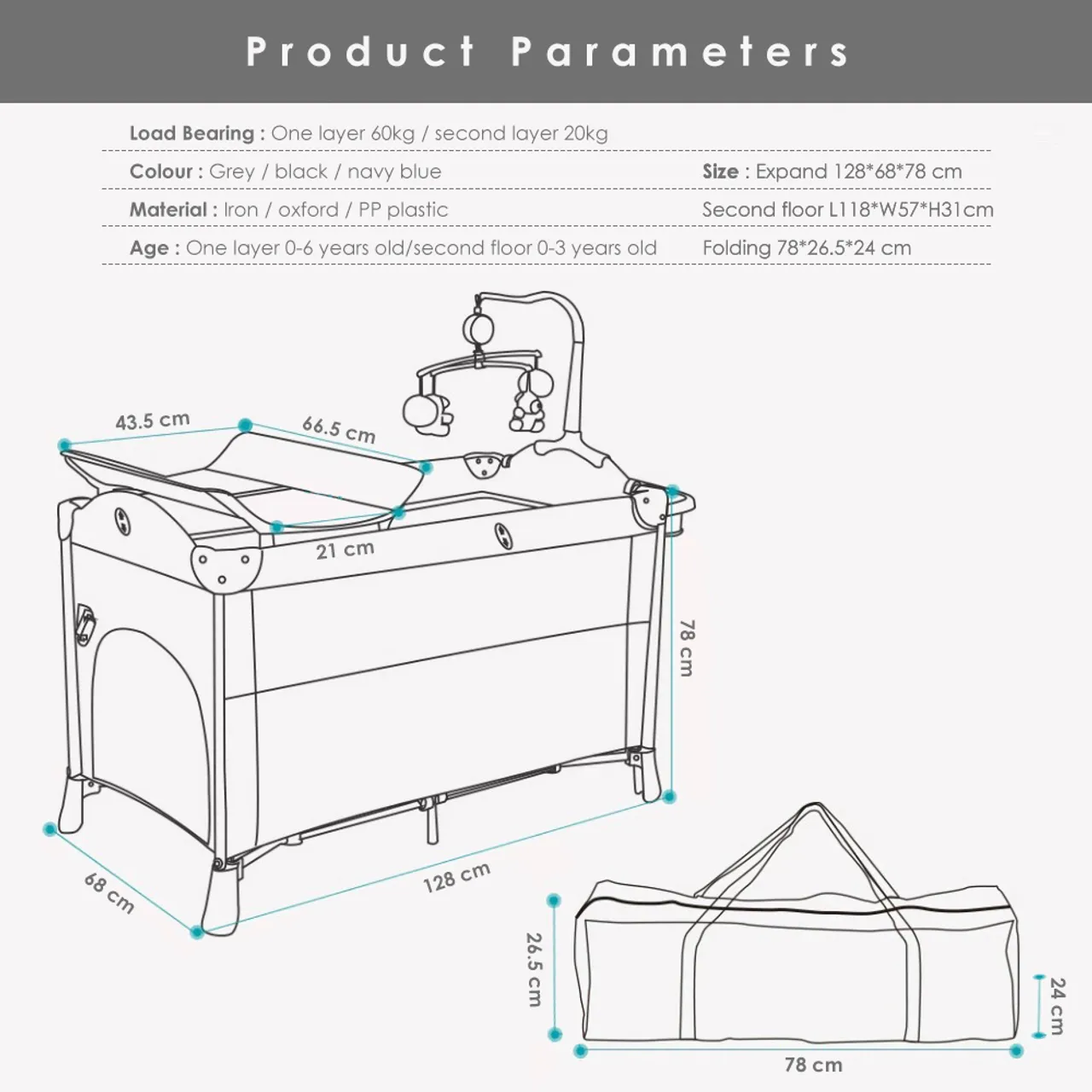 Teknum 4-in-1 Baby Bedside Co-Sleeper Bassinet - Black — Photograph 6 of 6