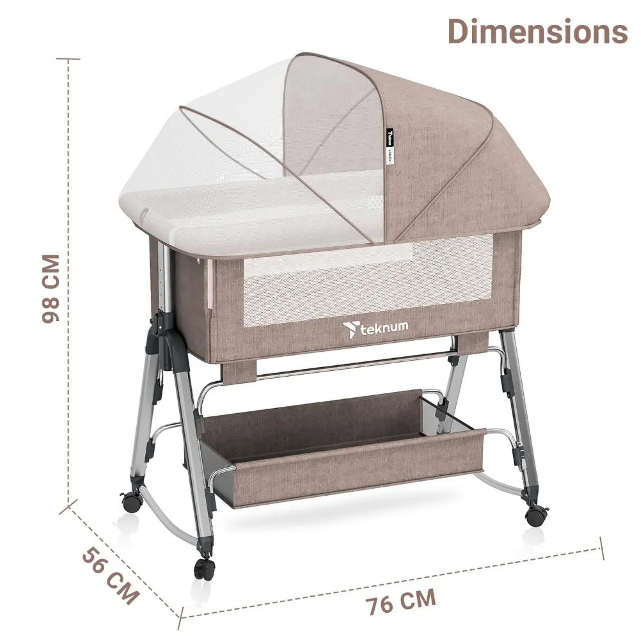 Teknum Bedside Sleepzen 1 Crib - Ivory — Photograph 15 of 16