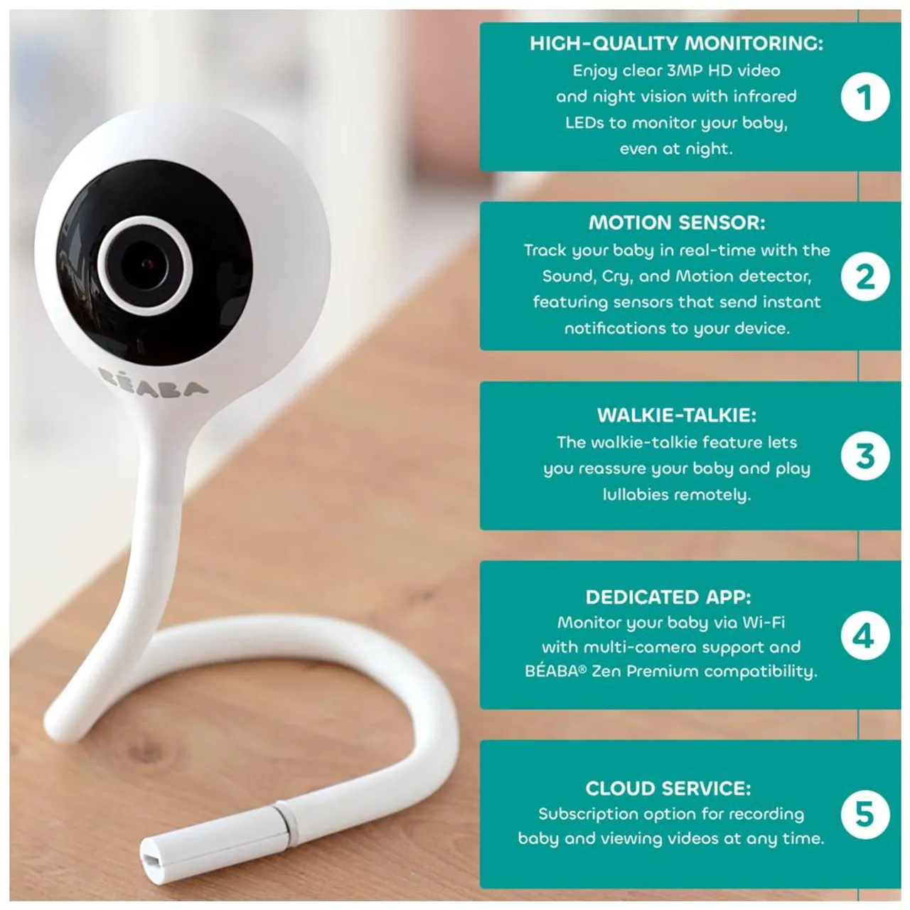 BeaBa Video Baby Monitor Zen Connect - White — Photograph 5 of 8