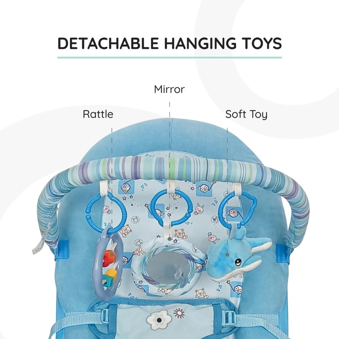 Moon Hop Baby Bouncer with Lion Toy Bar — Photograph 3 of 6