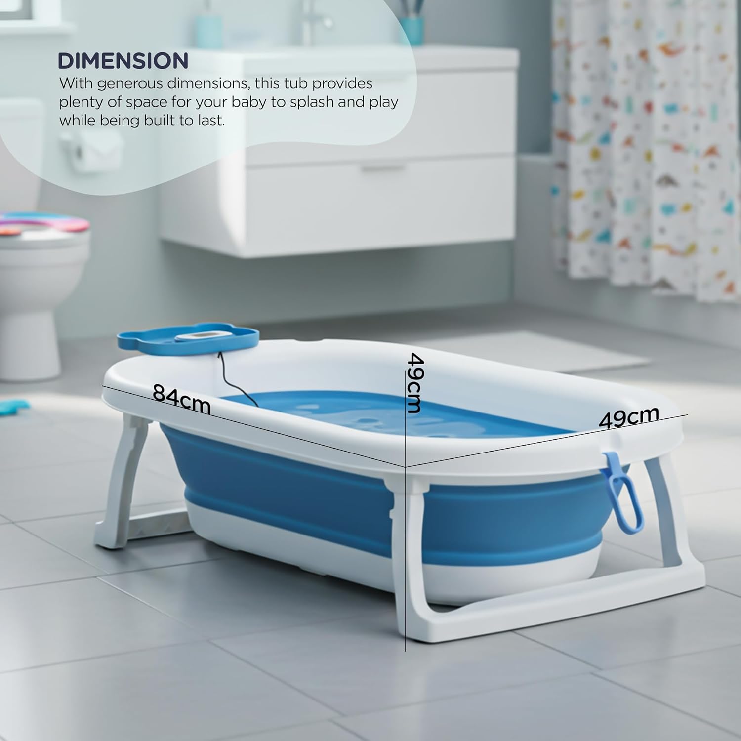 Baybee Tubby Foldable Baby Bath Tub for 0-5 Years | Portable Bathtub for Kids with Anti-Skid Base, Temperature Meter & Drain Plug — Photograph 7 of 7