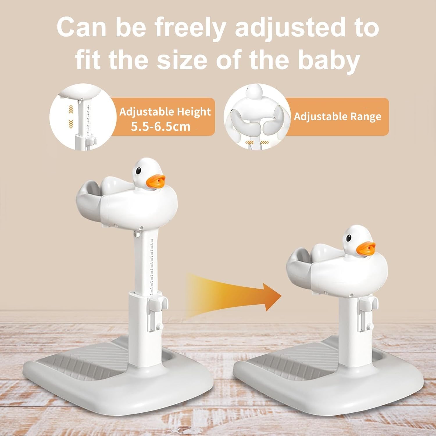 Fohome Baby Shower Stand Support,Adjustable Bath Stand with Anti-Slip Base,Baby Bath Helper,Smart Water Flow Hug Tower Bath Support, Huggable Duck Bath Support for Infants & Toddlers — Photograph 3 of 7