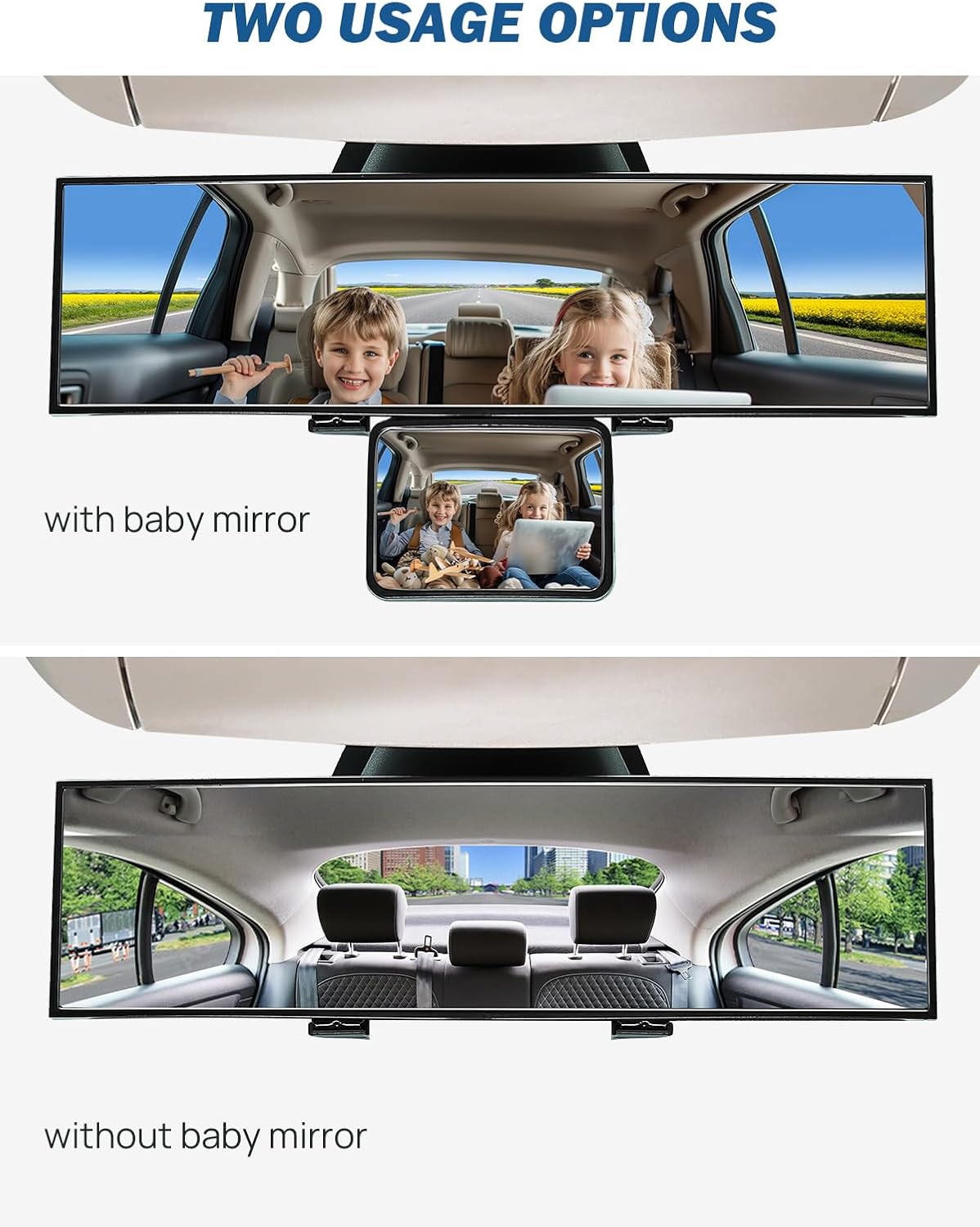TNTAIAHL Baby Car Mirror Rear Facing,Universal Car Interior Rearview Baby Mirror Wide Angle Convex Mirror Clip-on & Suction Cup mirrors for Viewing Rear Passengers (Retaining Clip) — Photograph 4 of 7