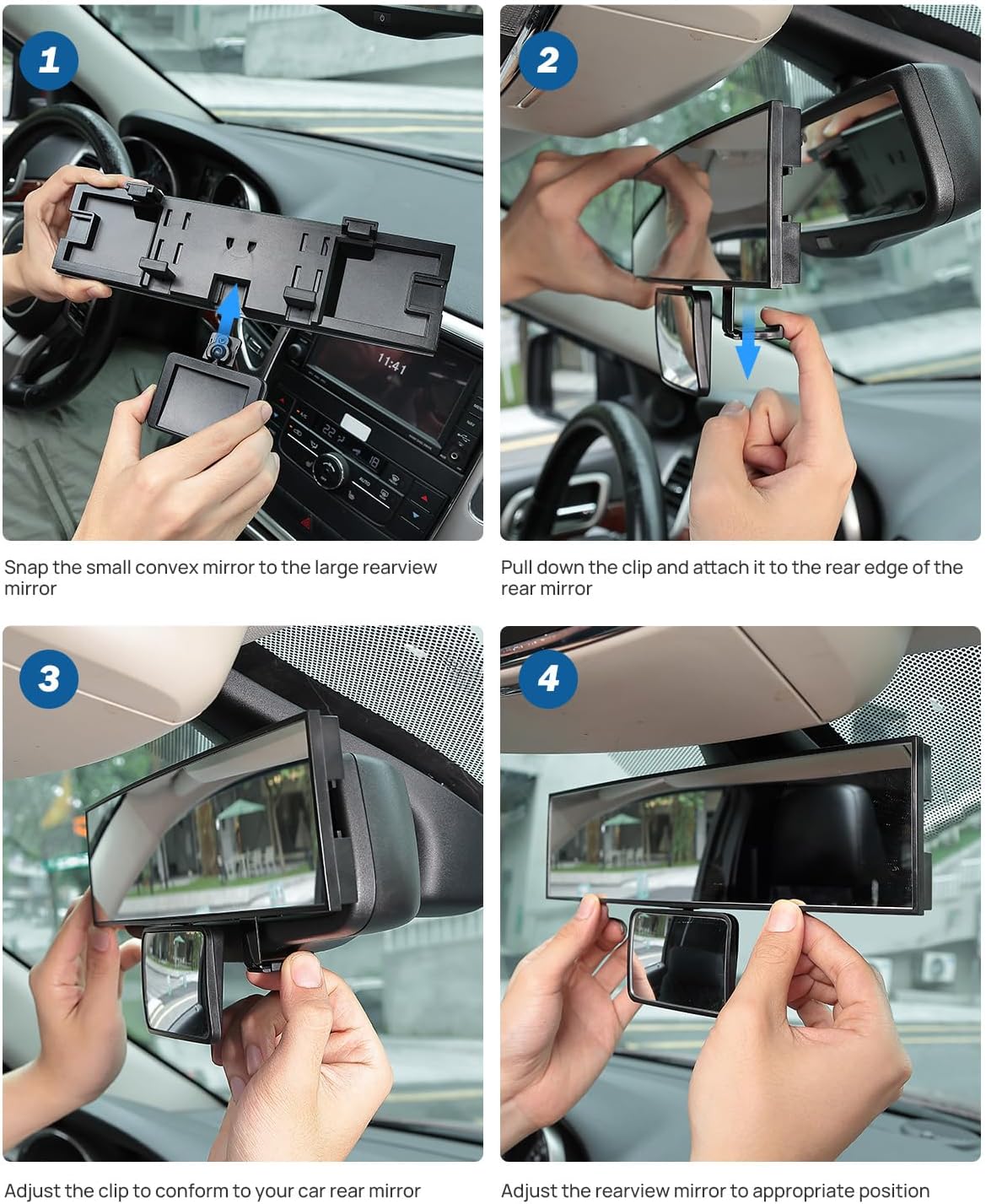 TNTAIAHL Baby Car Mirror Rear Facing,Universal Car Interior Rearview Baby Mirror Wide Angle Convex Mirror Clip-on & Suction Cup mirrors for Viewing Rear Passengers (Retaining Clip) — Photograph 6 of 7