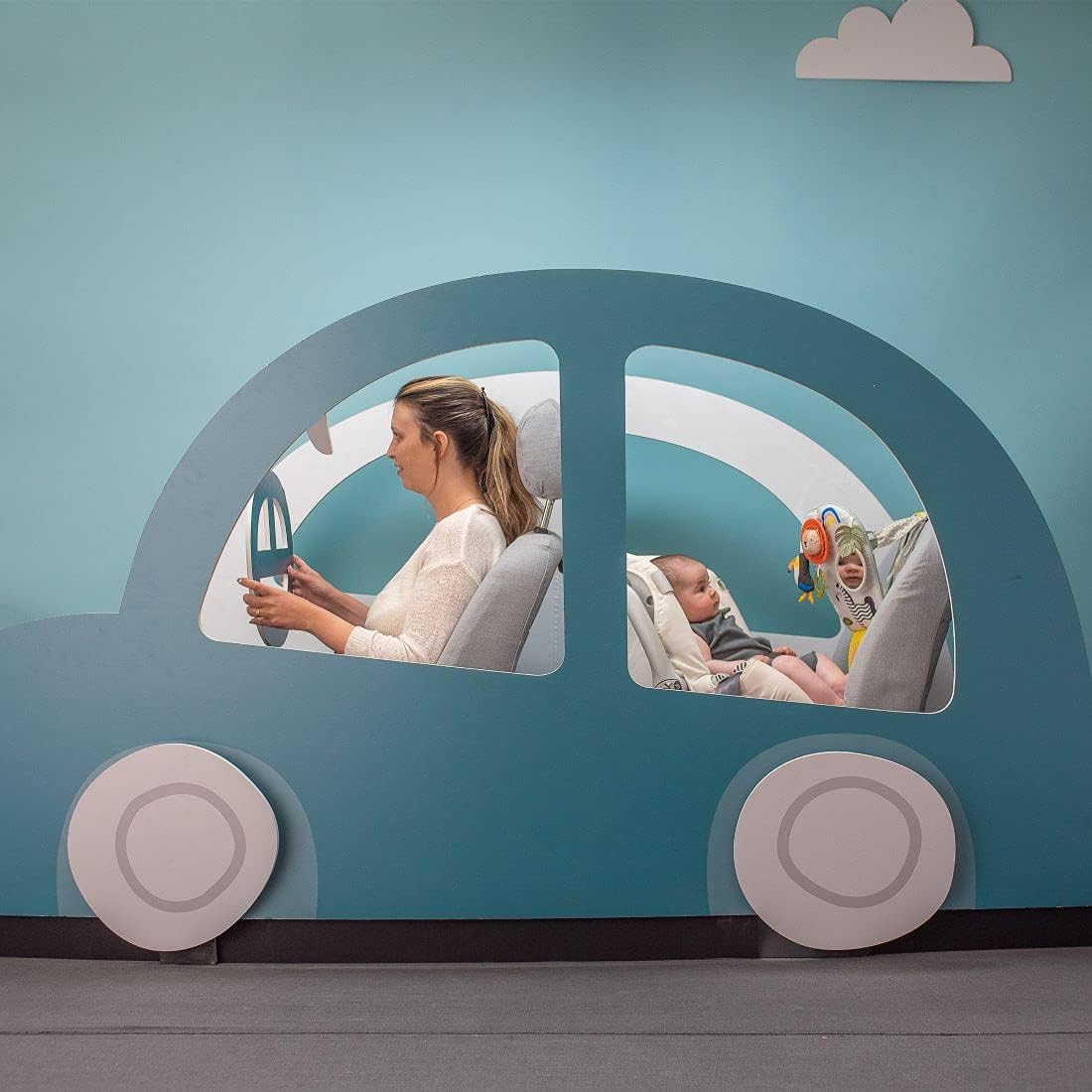 Musical Car Seat Toys for 0-12 Month Old Babies - Activity Center with Sensory Soft Hanging Toys and Mirror - Carseat Gift for Infants — Photograph 8 of 8