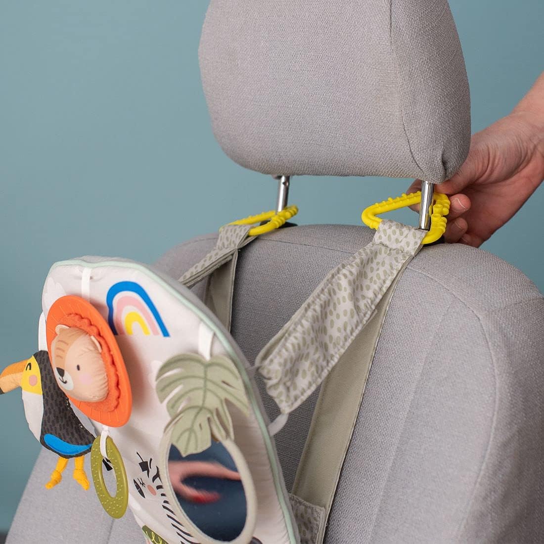 Musical Car Seat Toys for 0-12 Month Old Babies - Activity Center with Sensory Soft Hanging Toys and Mirror - Carseat Gift for Infants — Photograph 6 of 8