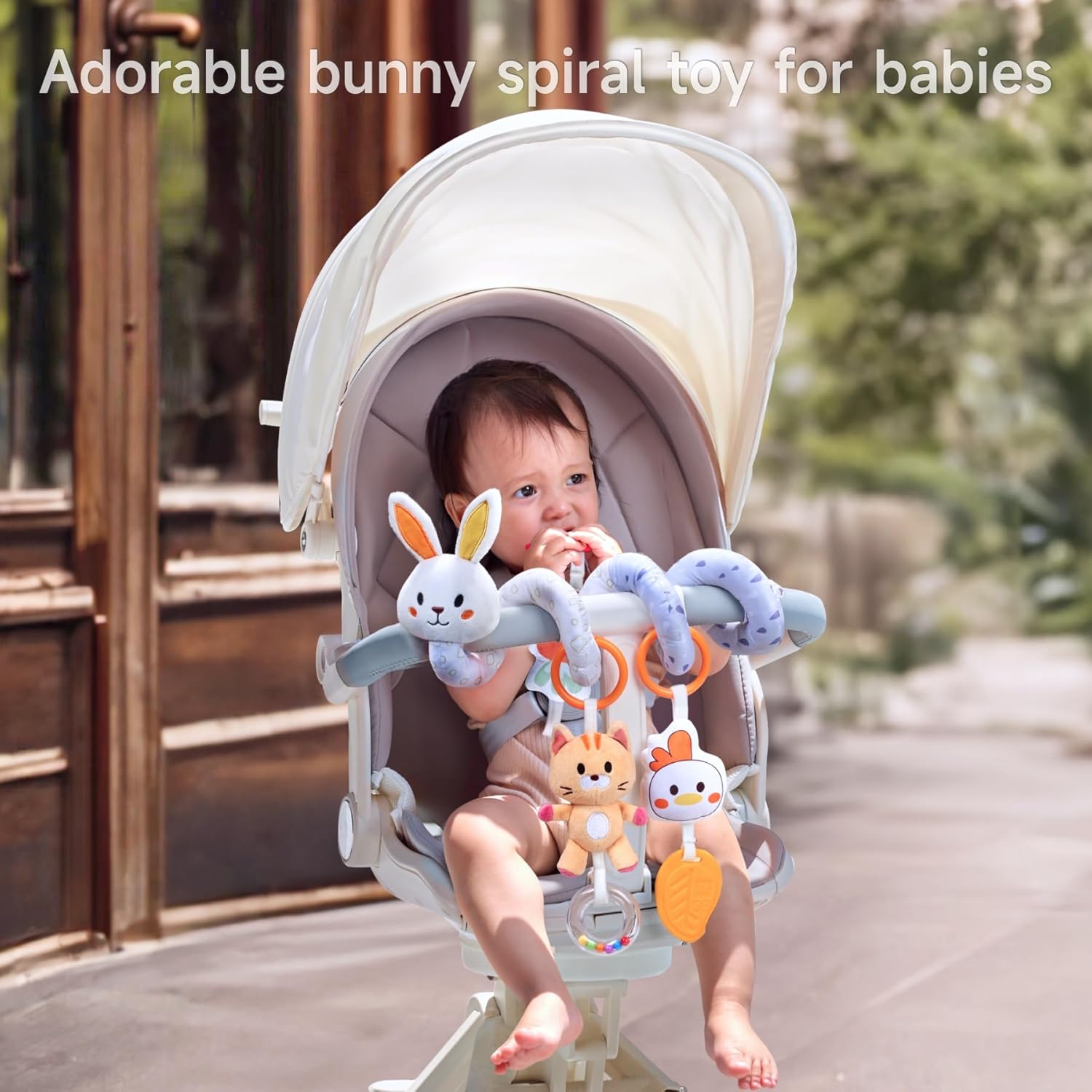 TUMAMA Spiral Car Seat Toys Baby Toys for 0 3 6 9 12 Months, Infant Stroller Toy Newborn Hanging Toys with Rattle — Photograph 4 of 6