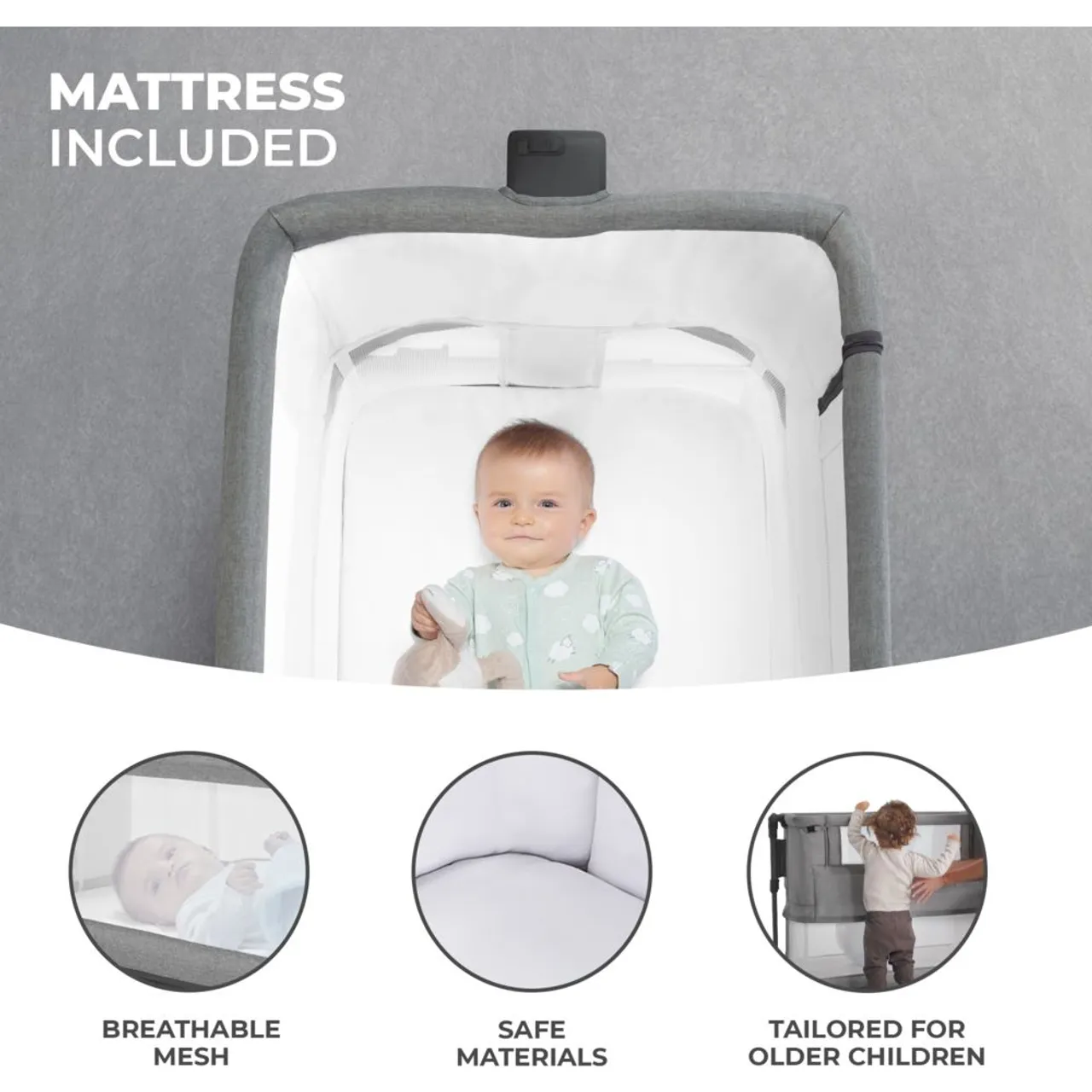 Kinderkraft Neste Grow 3-in-1 Co-Sleeper Cot — Photograph 6 of 8