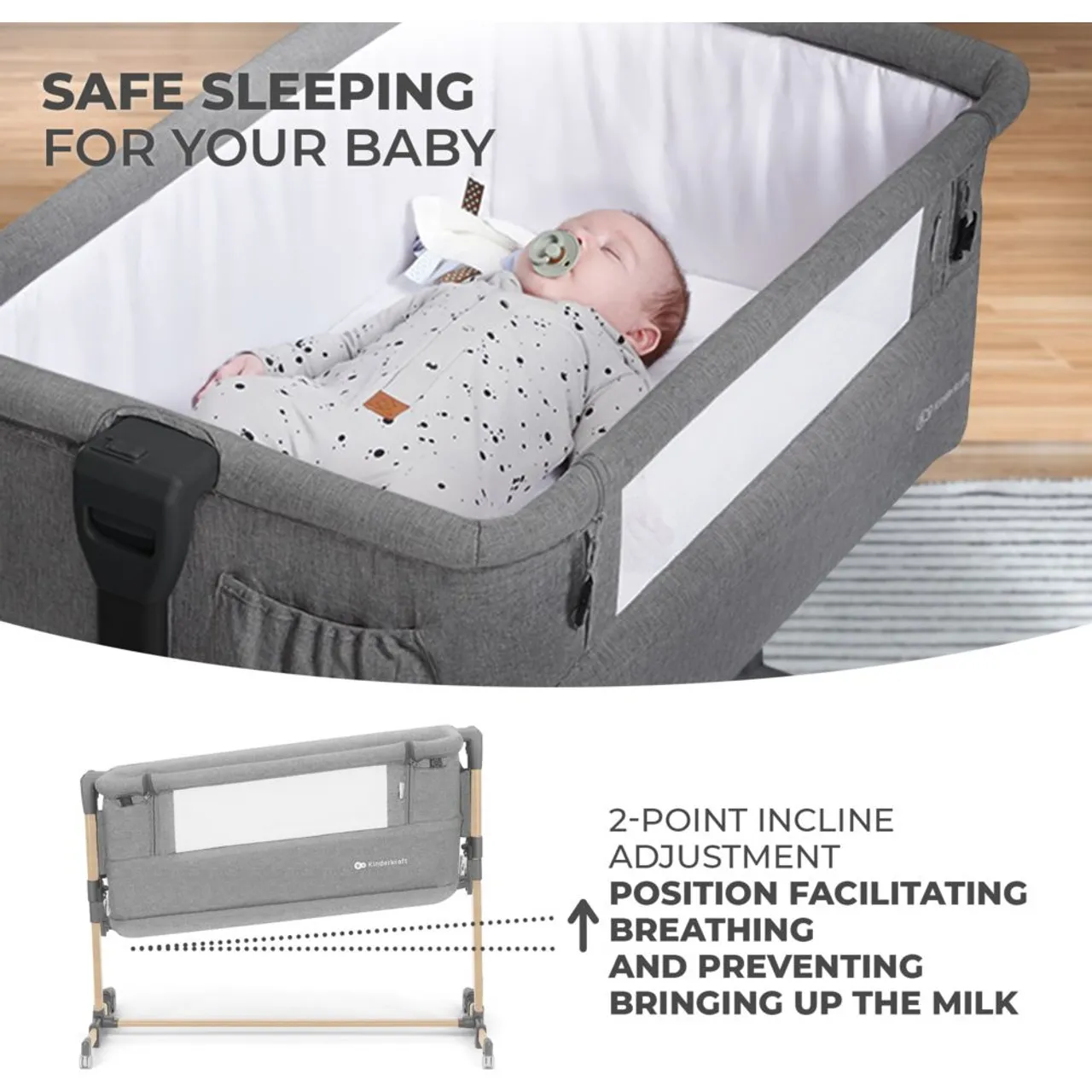 Kinderkraft Neste Grow 3-in-1 Co-Sleeper Cot — Photograph 8 of 8