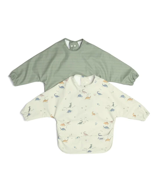 Long Sleeve Bib (Pack of 2) - Dino Stripe — Photograph 3 of 4