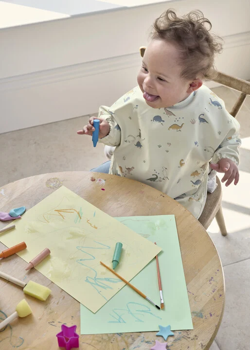 Long Sleeve Bib (Pack of 2) - Dino Stripe — Photograph 4 of 4