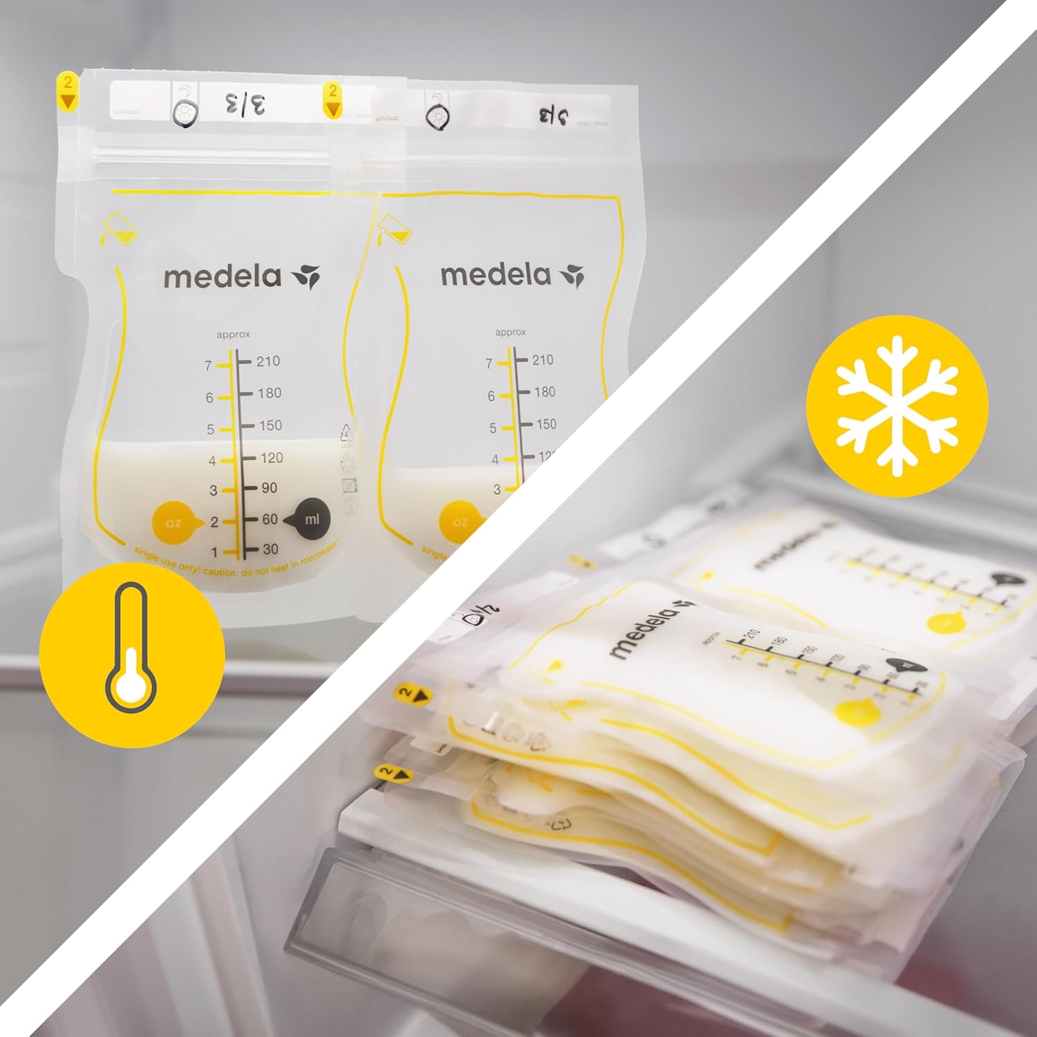 Medela Easy Pour Disposable Breastmilk Storage Bags, 210 ml Capacity, Leakproof Design with Milk Protection, Made Without BPA, Pack of 50 — Photograph 5 of 8