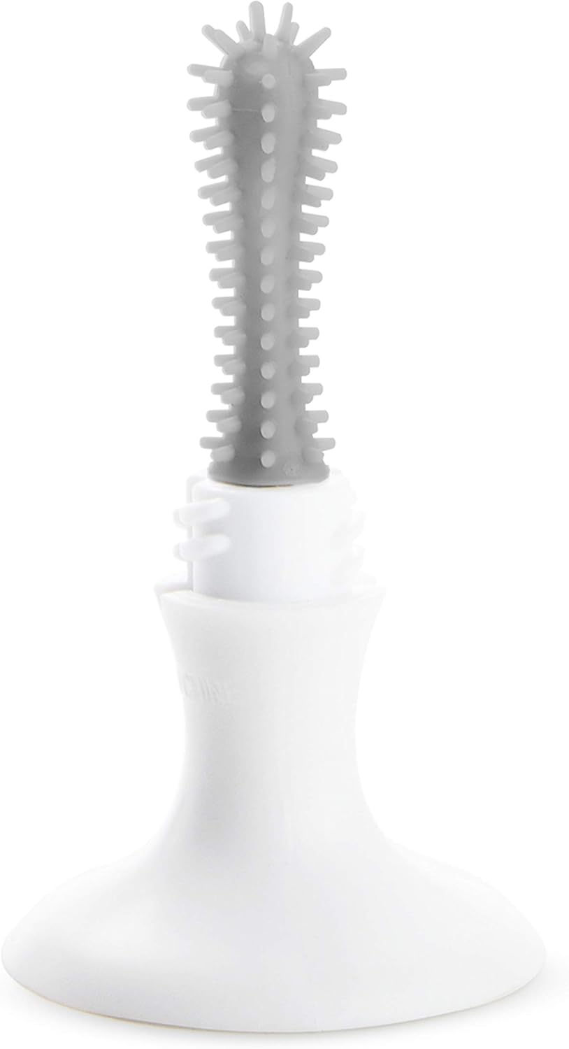 Munchkin Bristle Bottle Brush, bristle provide cleaner bottler, easy cleaning, with detachable teats cleaning brush, clean bottle for safe feed, Infant/Baby/Toddler/Kids, Color-Grey — Photograph 4 of 6
