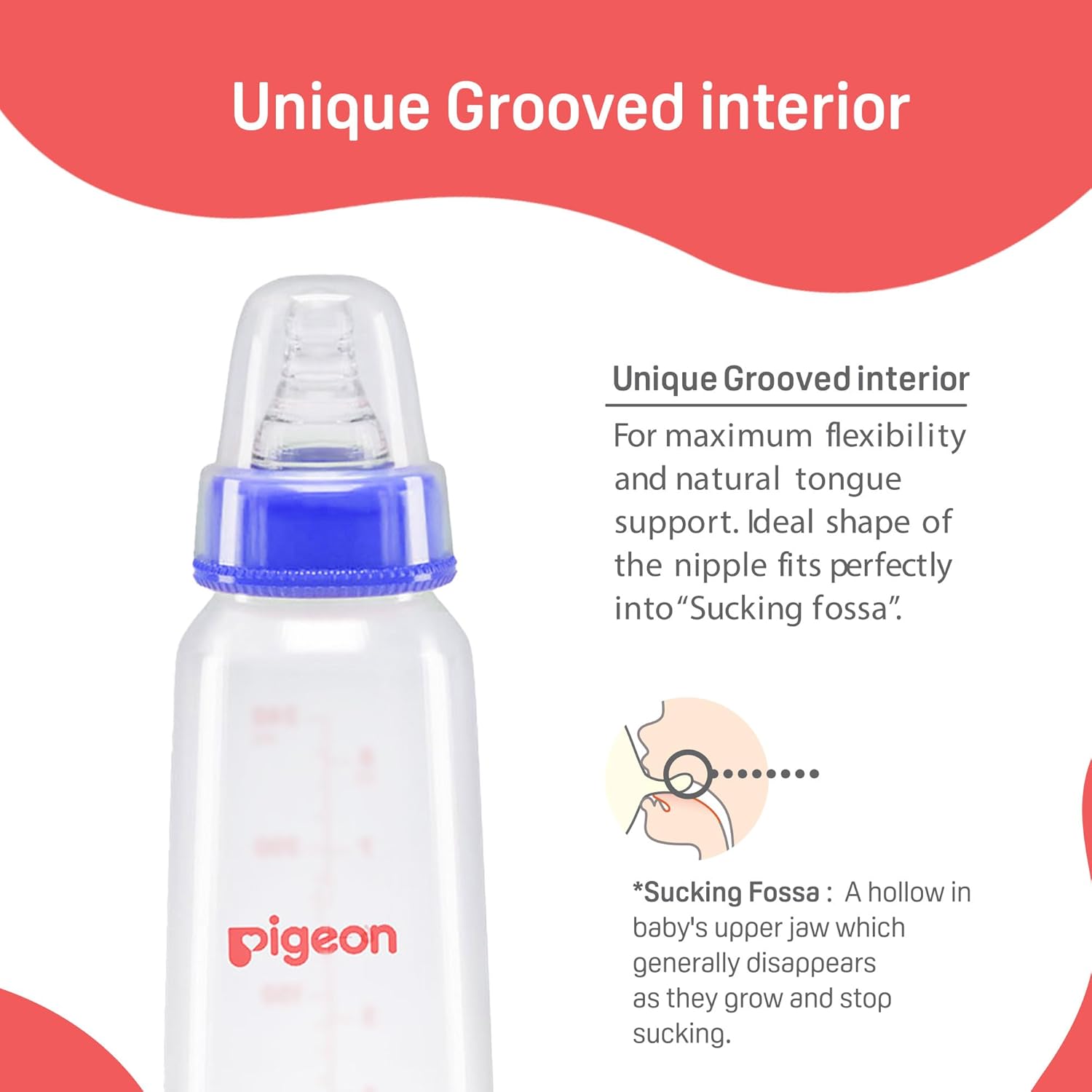 Pigeon Flexible Nursing Baby Feeding Bottle for New Born | Japan's No.1 Brand | Ideal for 0 Months+ Babies | BPA Free | Anti-Colic | Transparent | Blue and White Colour | 120ml | Pack of 2 — Photograph 4 of 7