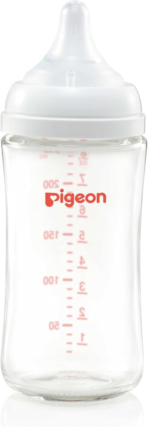 Pigeon Softouch Wide Neck Glass Nursing Bottle, Medium Nipple Size, BPA Free, 3 + Months, 240ml — Photograph 2 of 7