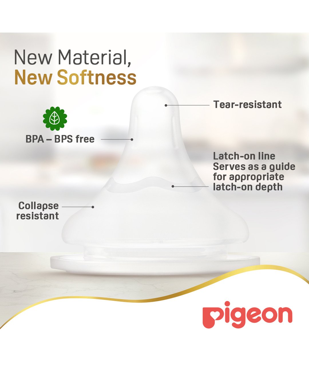 Pigeon Softouch Wide Neck Glass Nursing Bottle, Medium Nipple Size, BPA Free, 3 + Months, 240ml — Photograph 7 of 7