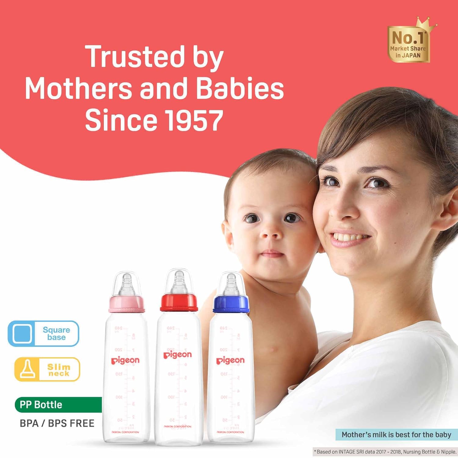 Pigeon Peristaltic Baby Nursing/Feeding Bottle KPP Nipple L,For 9+ Month Babies,BPA Free,BPS Free,Blue and White,240 ml,Pack of 2 — Photograph 6 of 6