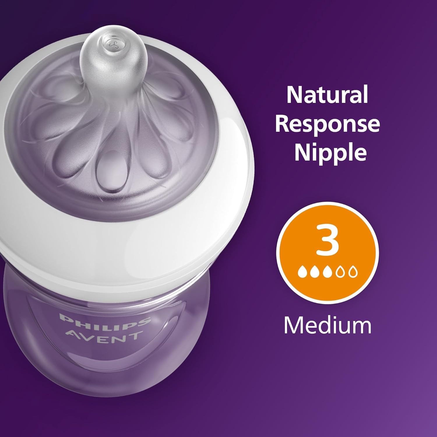 PHILIPS AVENT Natural Baby Bottle with Natural Response, Clear, 9oz, 4pk, SCY903/04, 9 Ounce — Photograph 8 of 10