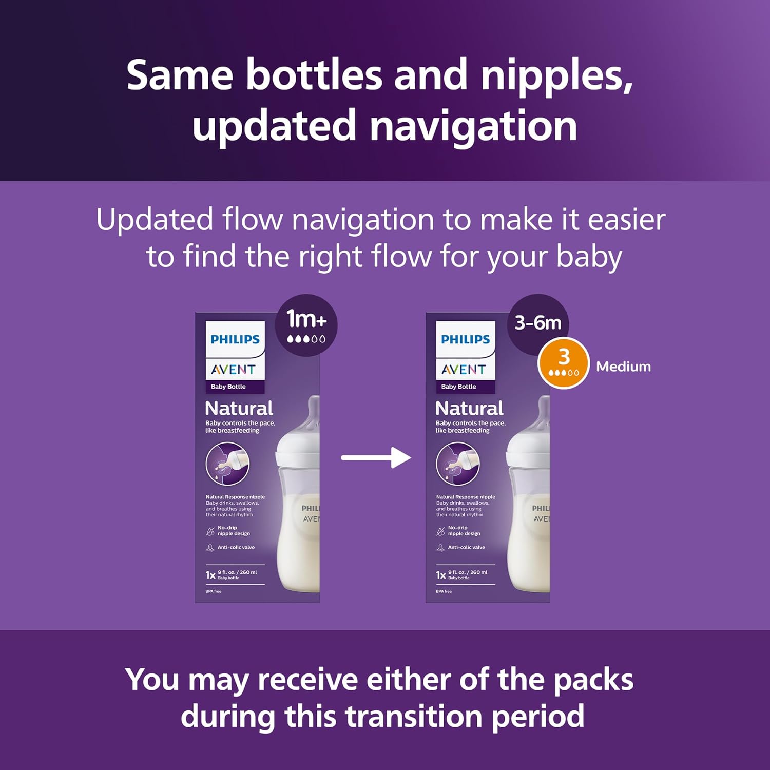 PHILIPS AVENT Natural Baby Bottle with Natural Response, Clear, 9oz, 4pk, SCY903/04, 9 Ounce — Photograph 9 of 10