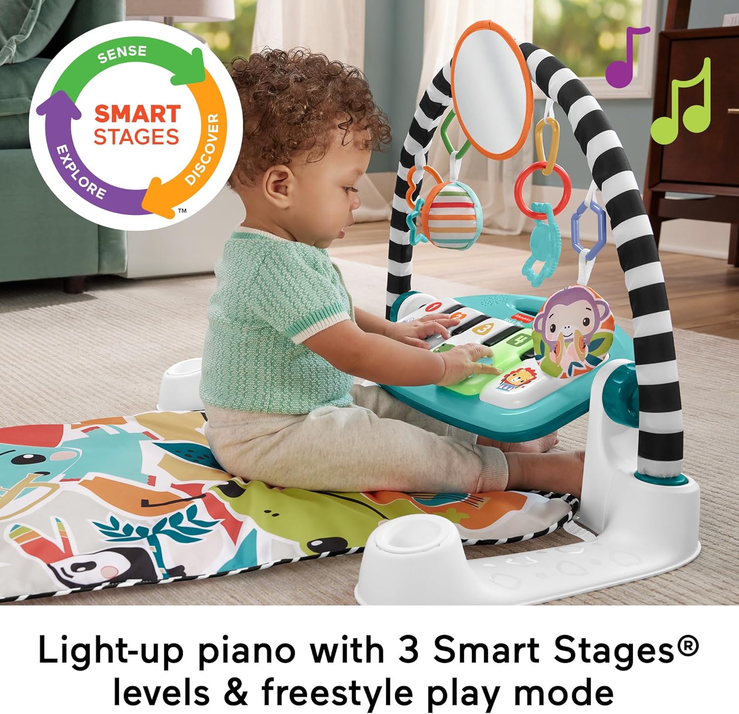 Fisher-Price Fisher Price Glow & Grow™ Kick & Play® Piano Gym Blue — Photograph 3 of 5
