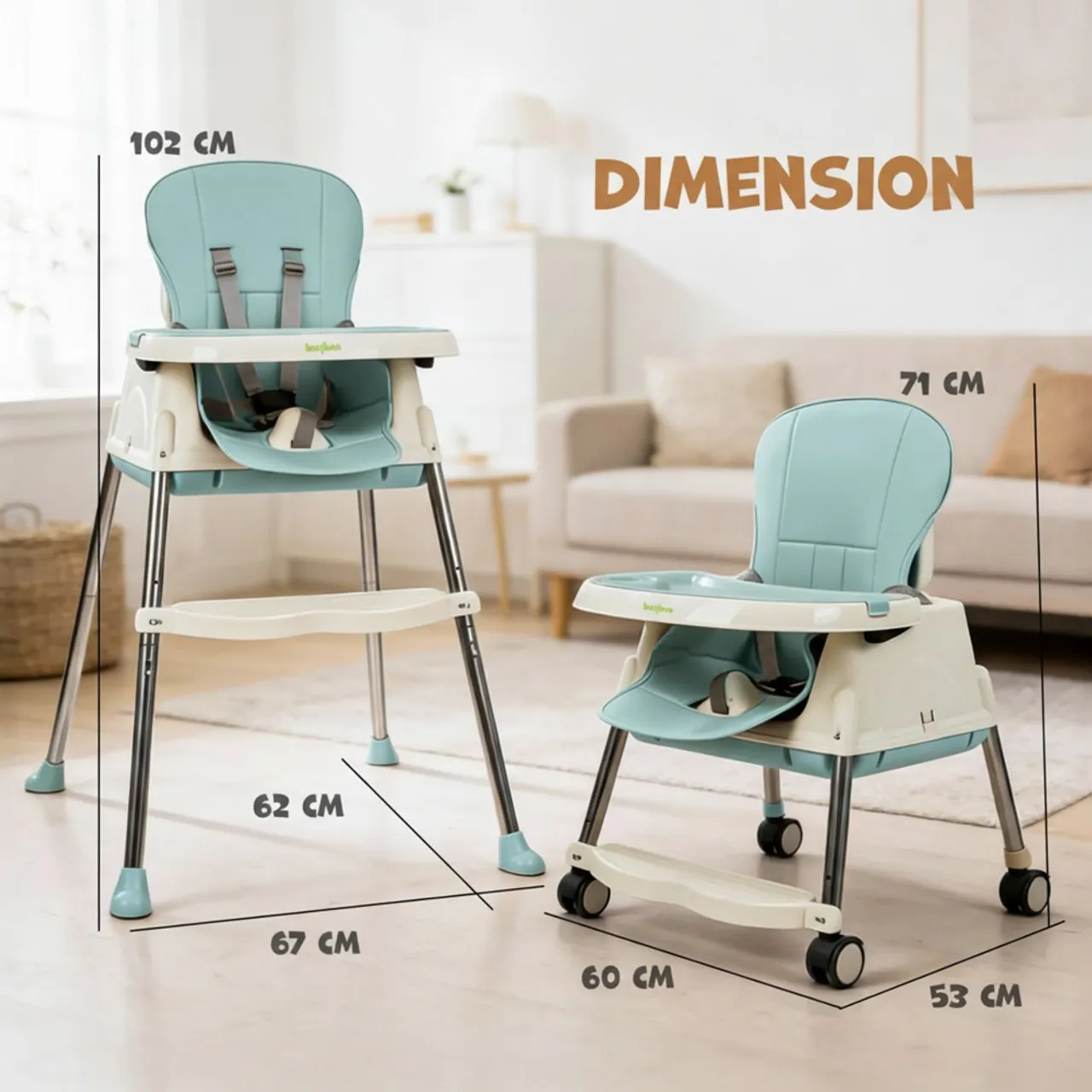 Baybee 4-In-1 Nora Convertible Baby High Chair — Photograph 3 of 8