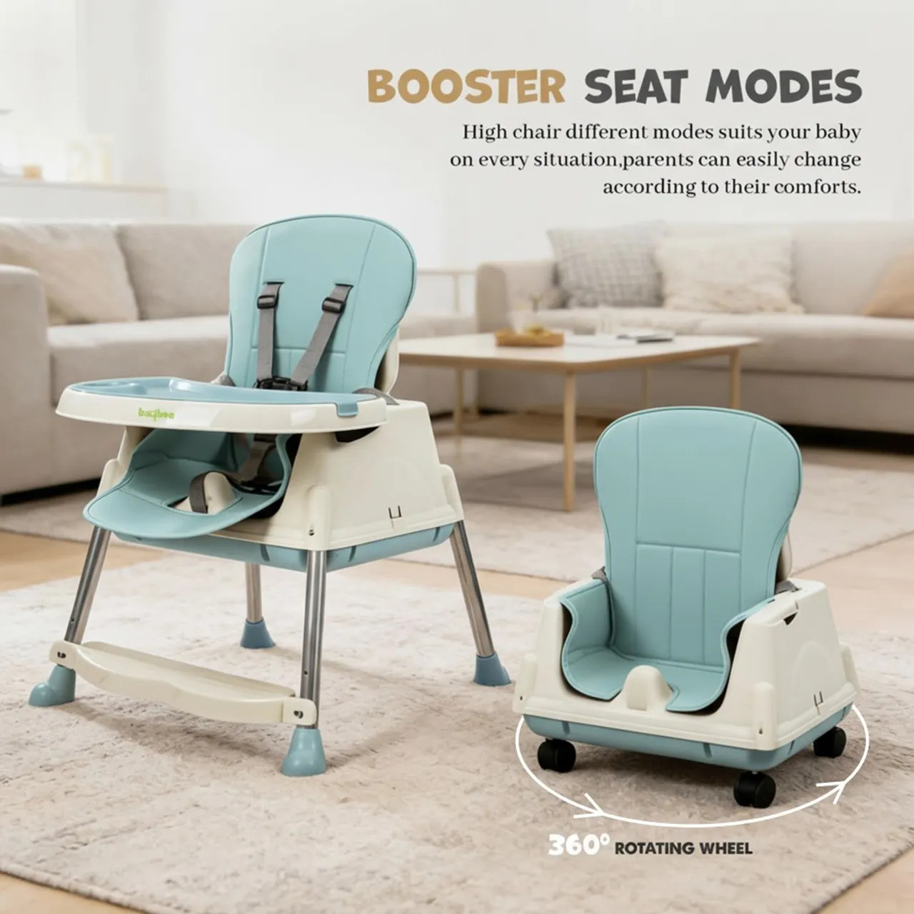 Baybee 4-In-1 Nora Convertible Baby High Chair — Photograph 4 of 8
