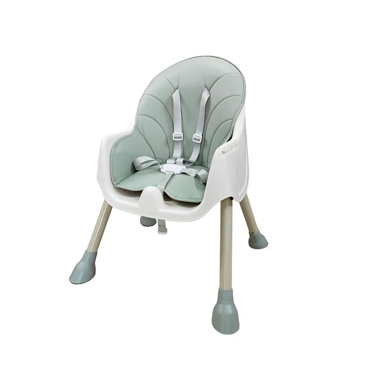 5 in 1 Convertible Baby High Chair, Foldable Toddler Dining Chair with Removable Tray, 5-Point Safety Harness, PU Cushion & Anti-Slip Base, Portable Height Adjustable High Chair for Kids — Photograph 6 of 9