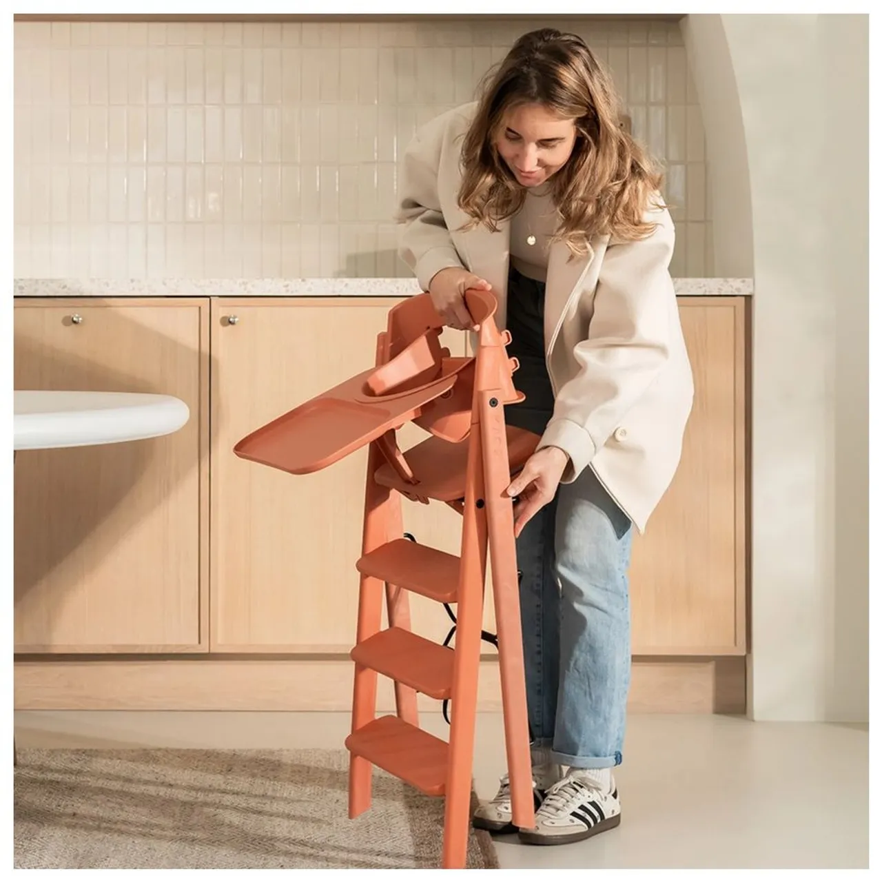 Kaos Klapp Recycled High Chair With Safety Rail & Food Tray - Desert Sand — Photograph 7 of 8
