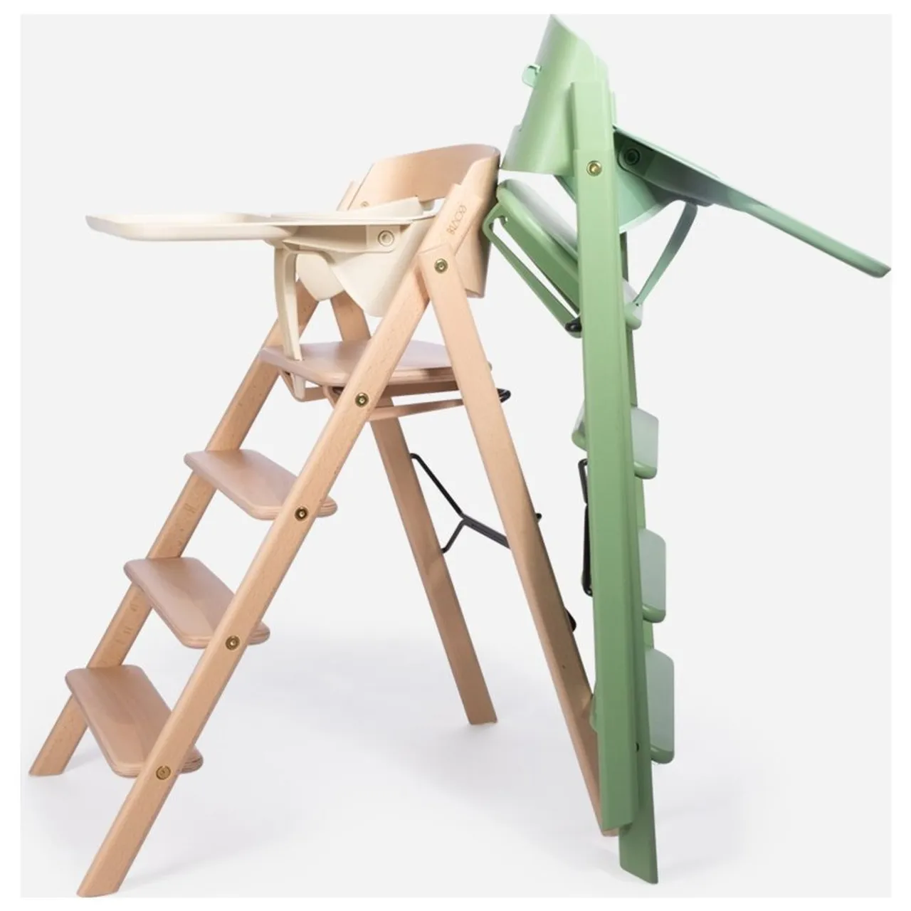 Kaos Klapp Recycled High Chair With Safety Rail & Food Tray - Desert Sand — Photograph 8 of 8