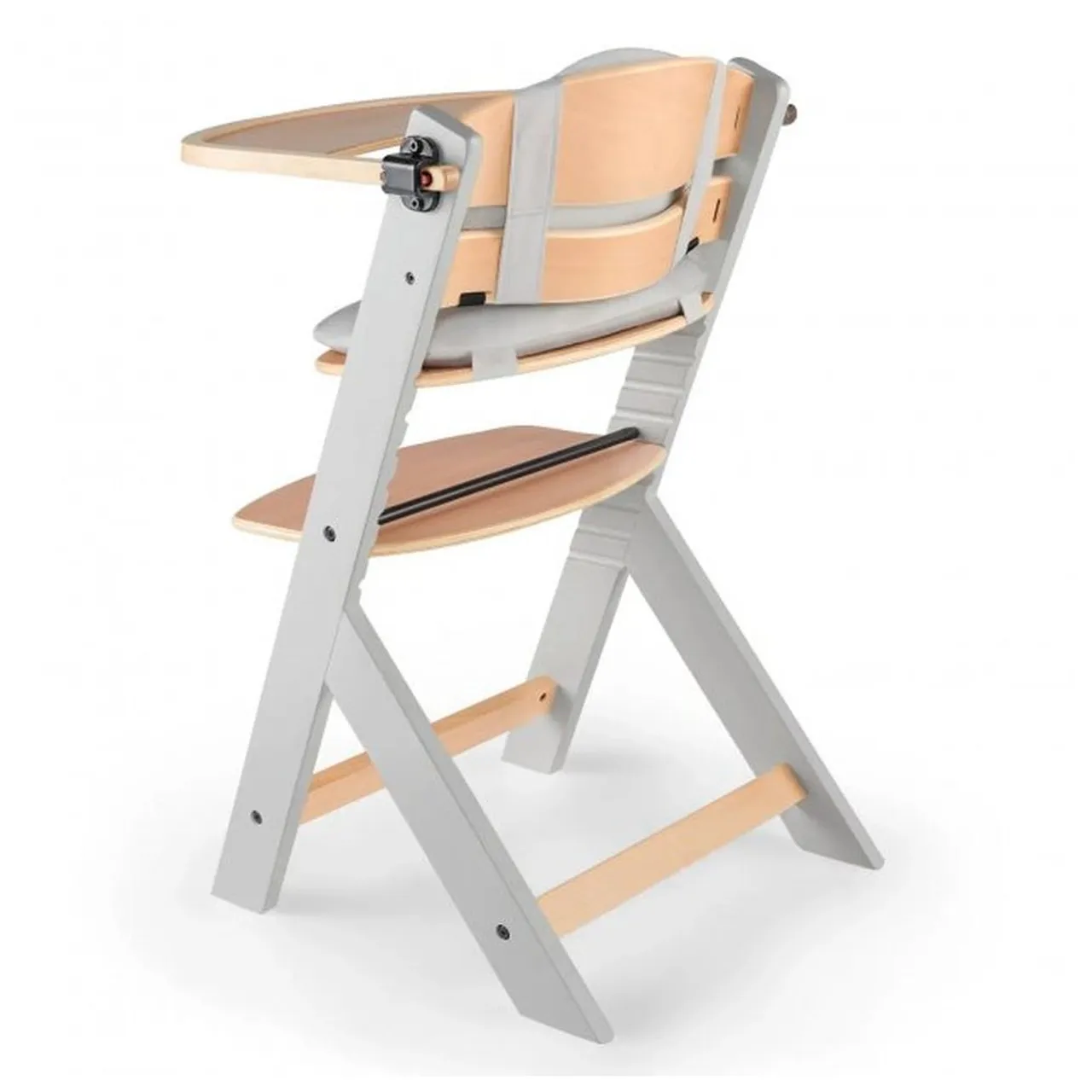 Kinderkraft ENOCK Wooden High Chair with Cushion - Grey — Photograph 3 of 7