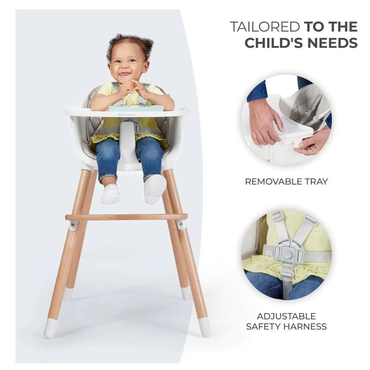 Kinderkraft SIENNA 2-in-1 High Chair - Grey — Photograph 17 of 19