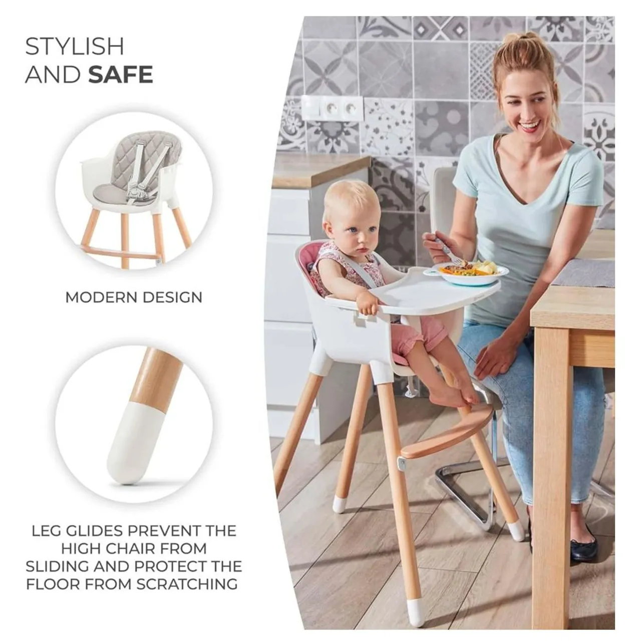 Kinderkraft SIENNA 2-in-1 High Chair - Grey — Photograph 19 of 19