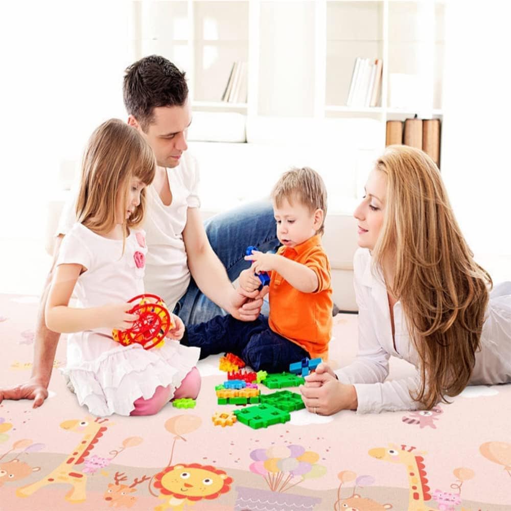 Beauenty Baby Play Mat, 200*180*1.5CM Waterproof Non-Slip Large Reversible Playmat Crawling Mat, Extra Thick Soft Baby Playmats for Playing or Camping Mat Bedroom Living Room Plush Carpet Area (B) — Photograph 9 of 9