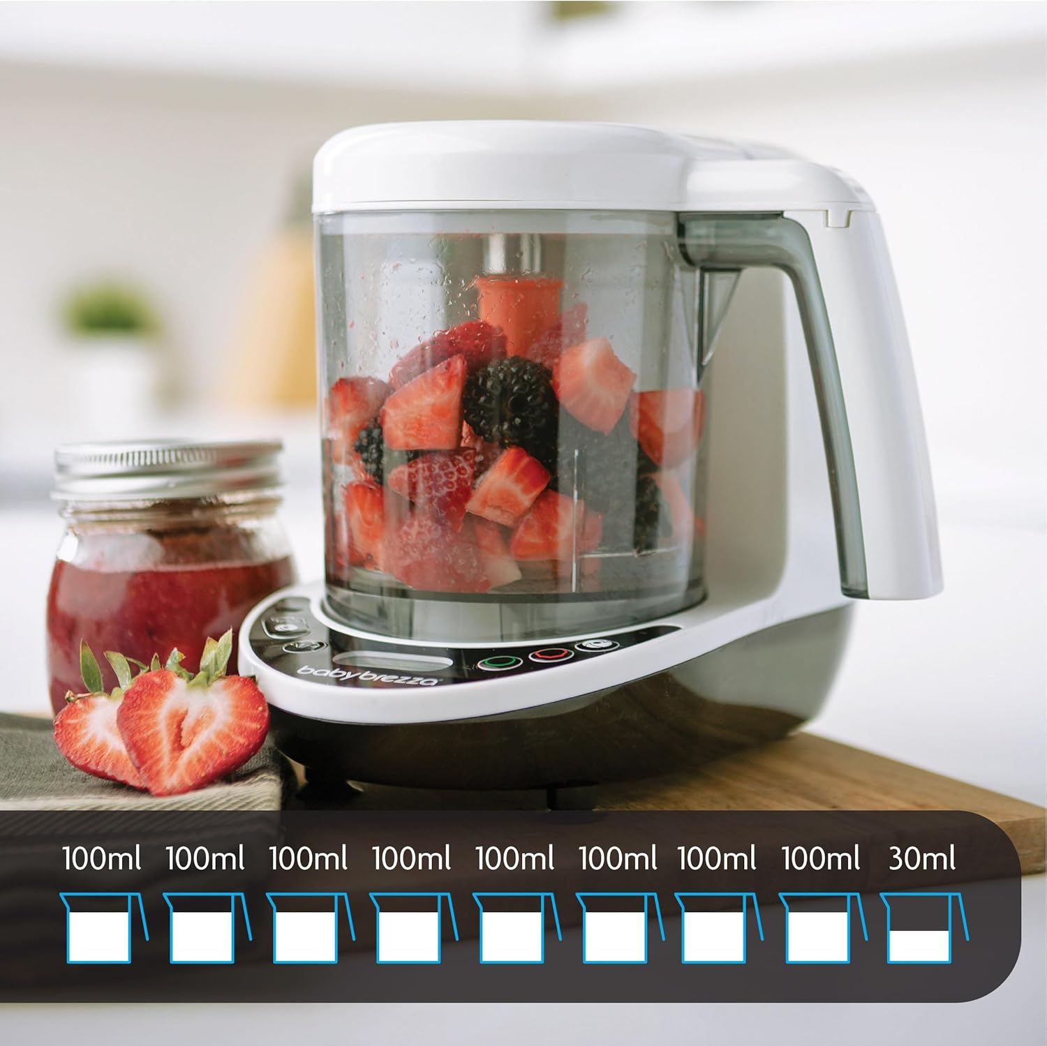Baby Brezza One Step Baby Food Maker Deluxe Cooker and Blender in One to Steam and Puree Baby Food for Pouches - Make Organic Food for Infants and Toddlers - Set Includes 3 Pouches and 3 Funnels — Photograph 3 of 8