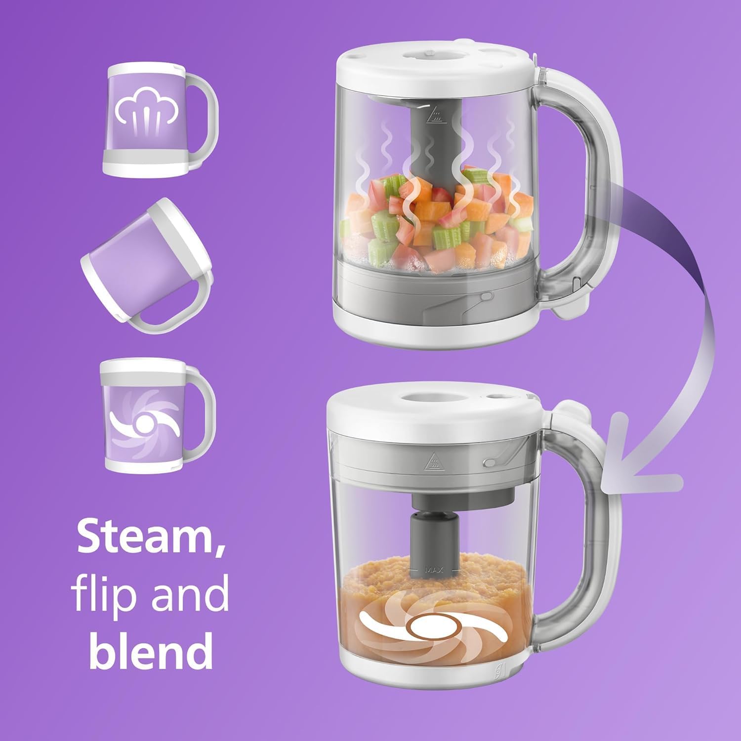 Philips 4 in 1 COMBINED STEAMER AND BLENDER RECIPE BOOKLET + 120ml STORAGE BOWL (SCF883 / 01) — Photograph 5 of 14