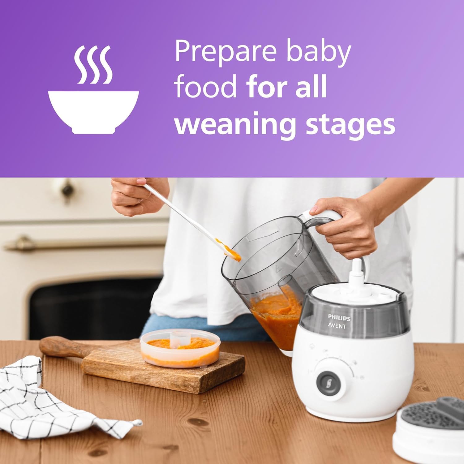 Philips 4 in 1 COMBINED STEAMER AND BLENDER RECIPE BOOKLET + 120ml STORAGE BOWL (SCF883 / 01) — Photograph 7 of 14