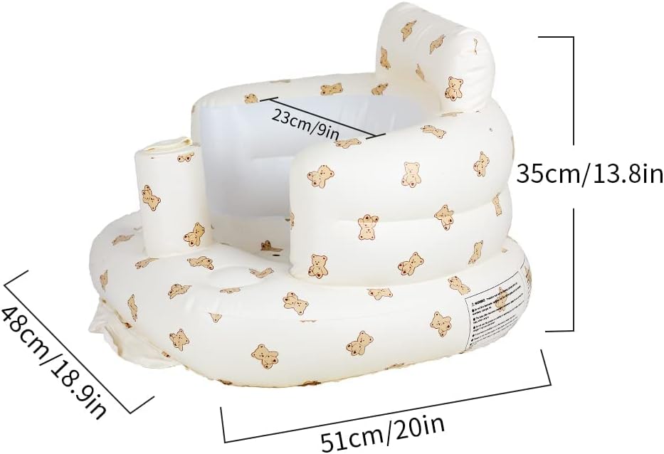 Baby Inflatable Seat for Babies 3-36 Months, Built in Air Pump Infant Back Support Sofa Toddler Chair for Sitting Up, Baby Floor Seater Gifts — Photograph 6 of 7