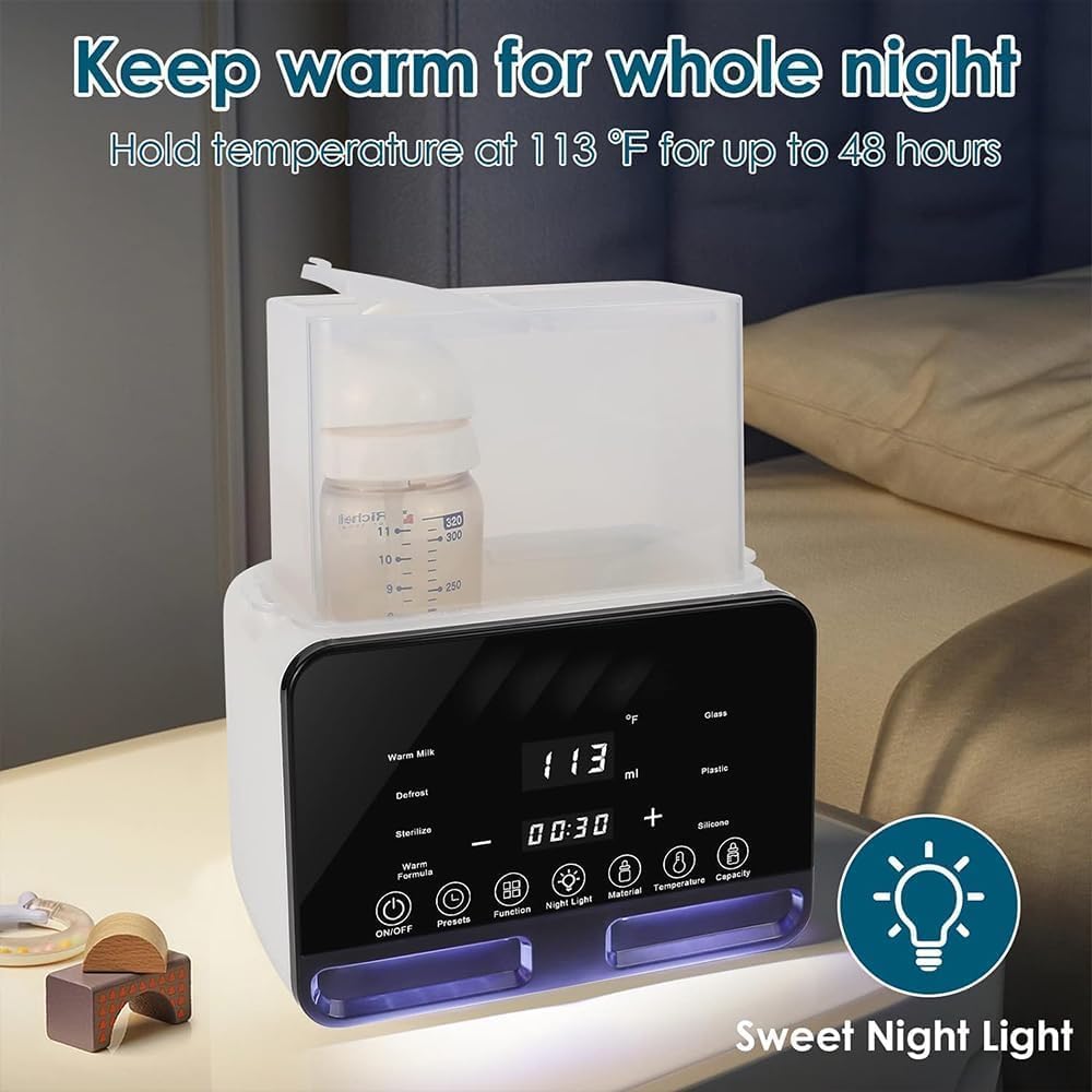 YUMA 9-in-1 Baby Bottle Warmer Milk Bottle Sterilizer with LCD Display, Fast Baby Food Heating & Defrost, BPA-Free, 48H Thermostat,Accurate Temperature Control for Breastmilk or Formula Warmer — Photograph 2 of 7