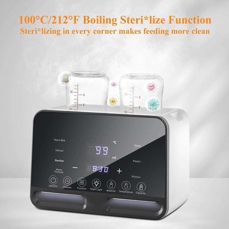 YUMA 9-in-1 Baby Bottle Warmer Milk Bottle Sterilizer with LCD Display, Fast Baby Food Heating & Defrost, BPA-Free, 48H Thermostat,Accurate Temperature Control for Breastmilk or Formula Warmer — Photograph 4 of 7