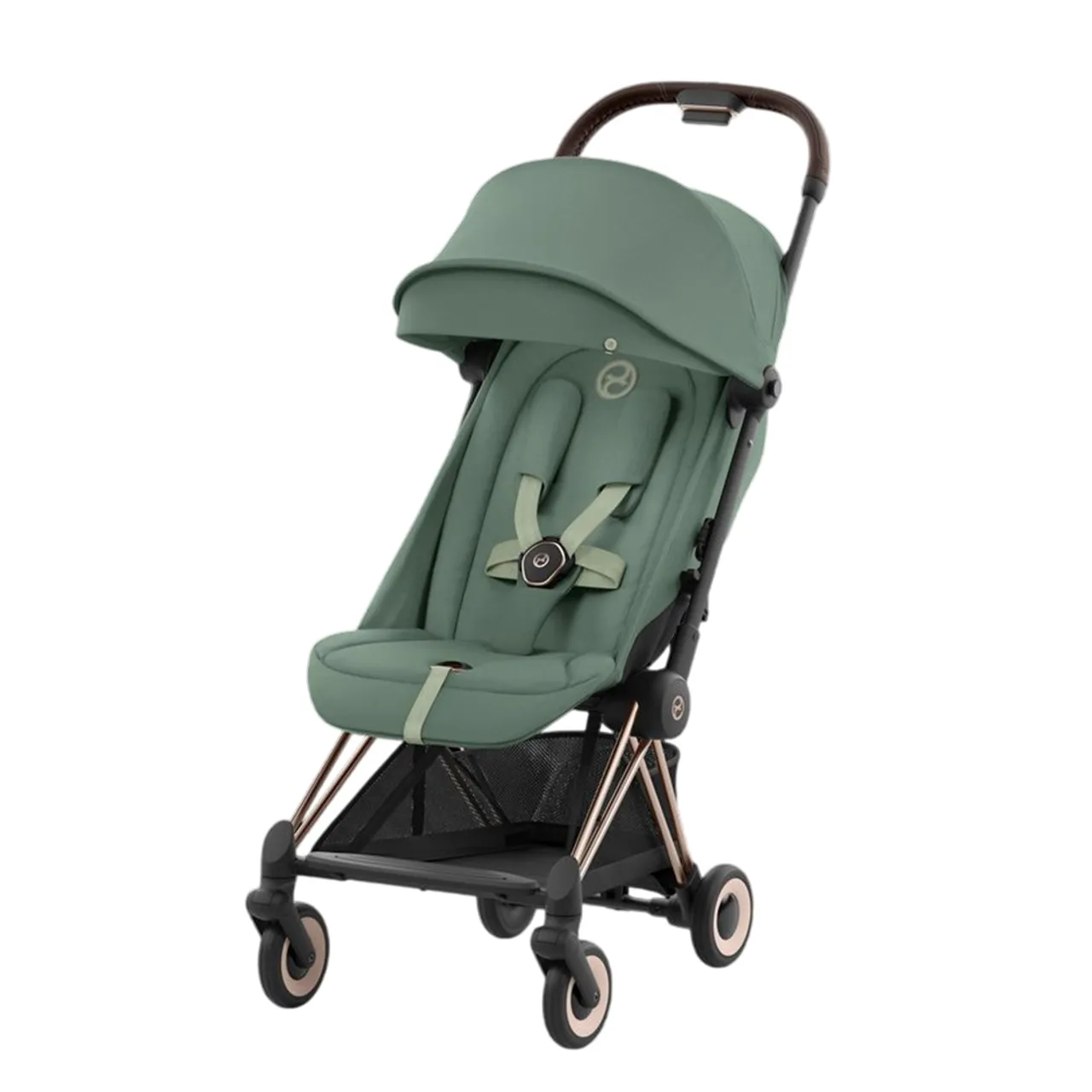 Cybex Coya Ultra-Compact Stroller - Rosegold / Leaf Green