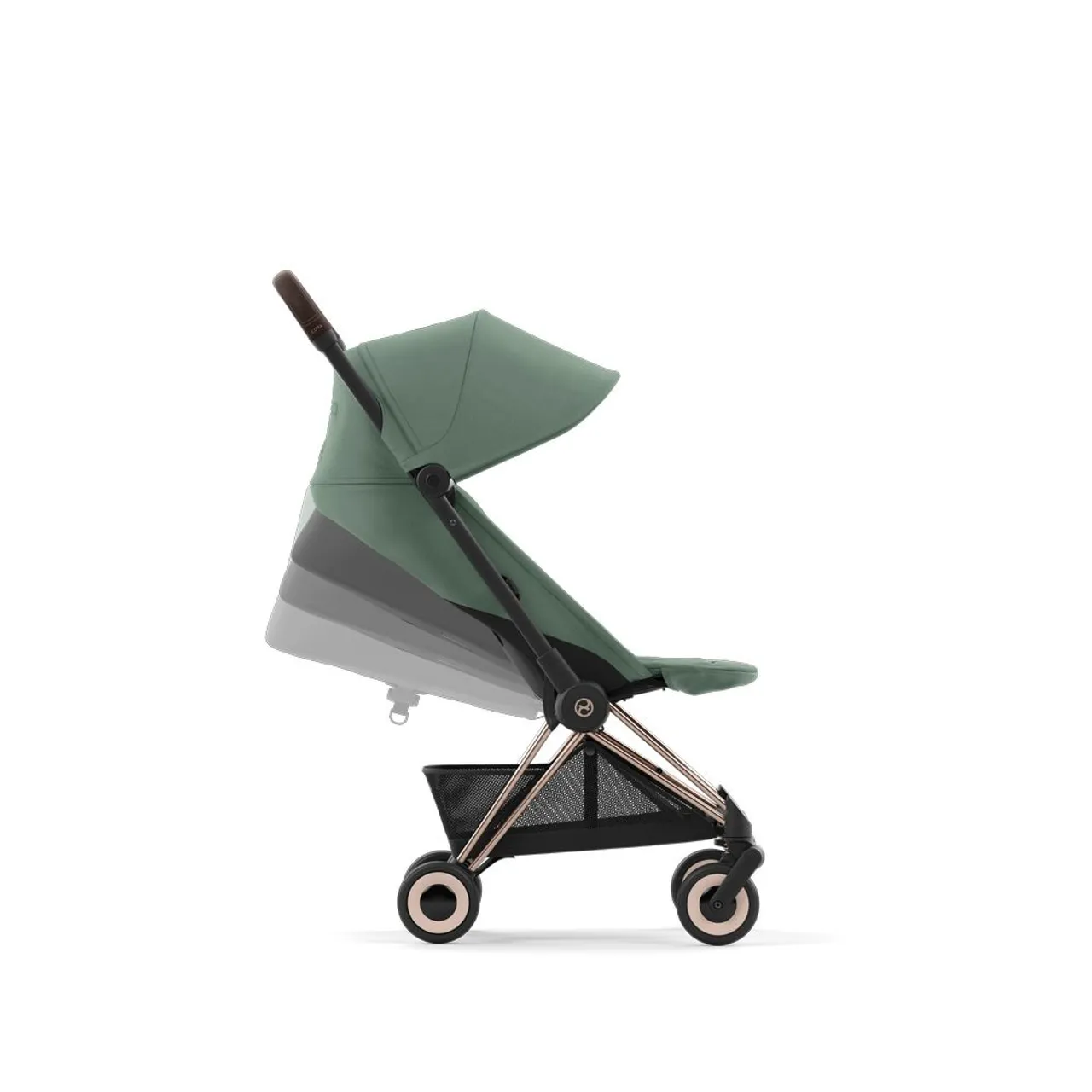 Cybex Coya Ultra-Compact Stroller - Rosegold / Leaf Green — الصورة 3 من 6