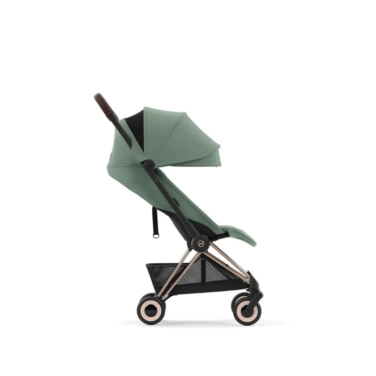 Cybex Coya Ultra-Compact Stroller - Rosegold / Leaf Green — الصورة 4 من 6