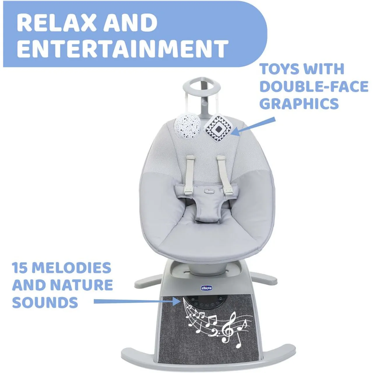 Chicco Comfy Wave Electric Baby Swing - Silver — الصورة 6 من 8