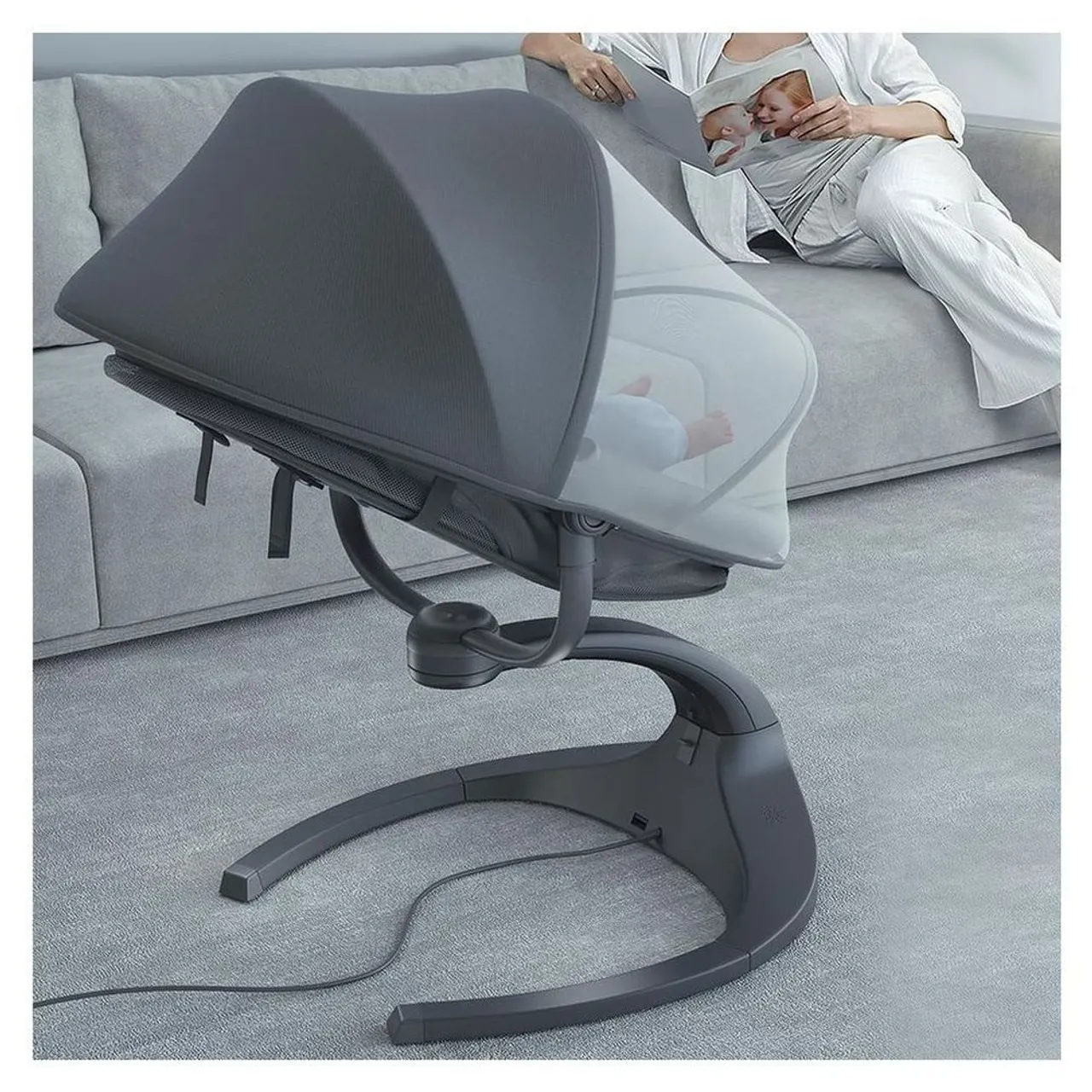 Little Learners - Soothing Baby Swing Chair with Music & Timer - Grey — Photograph 7 of 8