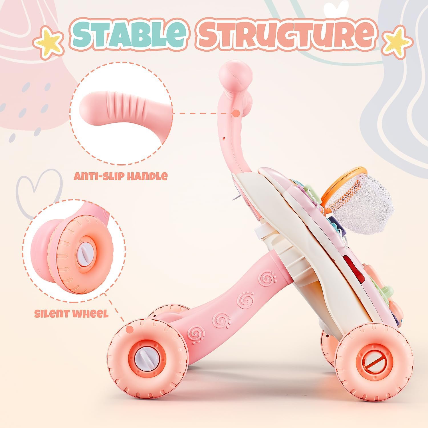 3-in-1 Baby Walker - Pink — الصورة 5 من 7