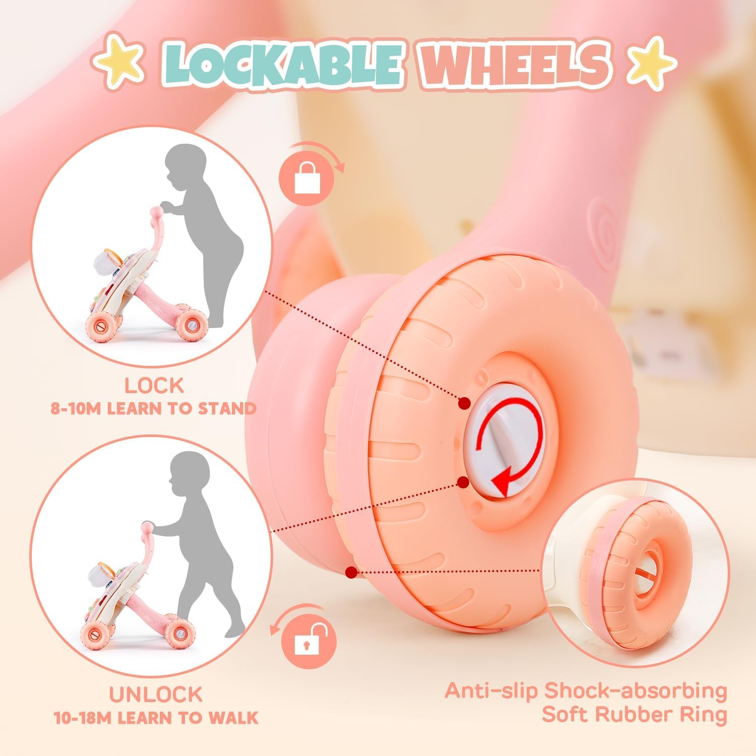 3-in-1 Baby Walker - Pink — الصورة 6 من 7