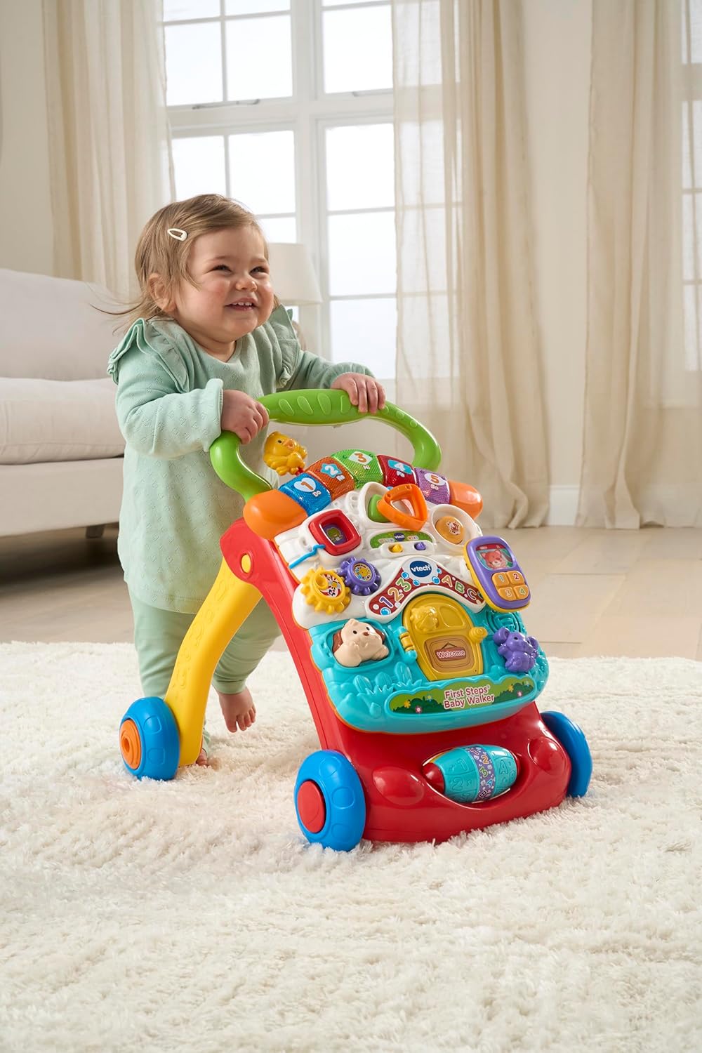 VTech First Steps Baby Walker | Push Along Walker Baby Toy with Shapes, Sounds, Music, Phrases, Pretend Play and More — Photograph 9 of 12